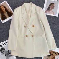 COD Womens suit jacket 2023 Spring and Autumn New style blazer female Korean version straight tube casual loose fashion temperament thin  &amp; breathable suit top woman white blazer blac