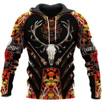 Xzx180305 new fashion fall Hoody deer hunting 3D print mens Zip Hoodie mens and womens street Harajuku casual Sweatshirt Pullover