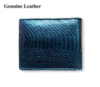 Genuine Black Snake Skin Bifold Wallet กระเป๋าธนบัตร กระเป๋าสตางค์สองพับ กระเป๋าตังค์ ทรง US เป็นหนังท้องงู สีดำ สำหรับ Unisex ทั้งผู้ชายและผู้หญิง