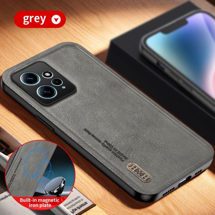 เคส-xiaomi-สำหรับ-redmi-note-12-12s-pro-plus-5g-4g-note12เทอร์โบ2023ฝาหลังเคสกันกระแทกมือถือสีทึบง่ายๆป้องกันการตกกระแทกที่ยึดในรถรองรับเคสหนังหรูหรา-tpu-แบบนิ่ม