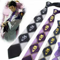 ญี่ปุ่นอะนิเมะผจญภัย JoJo Bizarre คอสเพลย์ Tie KILLER QUEEN สวรรค์ประตู Kira Yoshikage Props Skull Jacquard Neck Tie