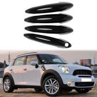 4ชิ้นเซ็ตมือจับประตูรถครอบคลุมตัดป้องกันเหมาะกับสำหรับมินิ R60 COUNTRYMAN Cooper S 2011-2016สีดำ คาร์บอนไฟเบอร์