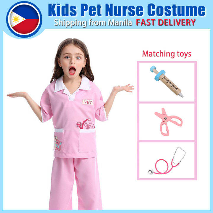Veterinary Nurse for Kids Girls Set Animal Doctor Career Costume