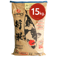 JPD SHOGUN ALL SEASON KOI FOOD 15KG (FLOATING) - เจพีดี อาหารปลาคาร์ฟ สูตรสุขภาพ เพื่อผิวปลา ทานได้ทุกวัน 15กก.(เม็ดลอย)