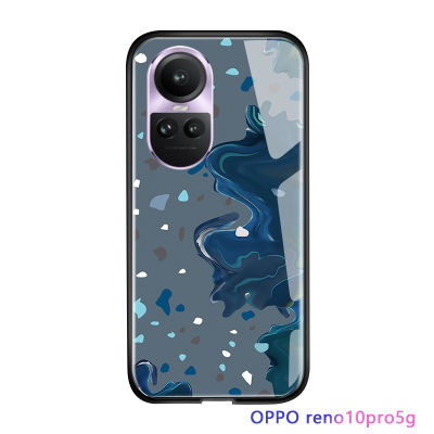 Serpens เคสแข็งภาพวาดหมึกสำหรับ OPPO Reno10 Pro 5G,เคสใส่โทรศัพท์กระจกนิรภัยมันวาวฝาครอบหลัง
