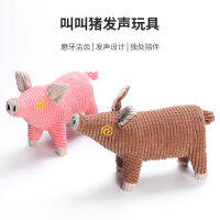 【cw】 Toy Plush Toy Pig Vocalization Bite-Resistant Toy Cartoon Cute Plush Pig Cross-Border Supplies ！