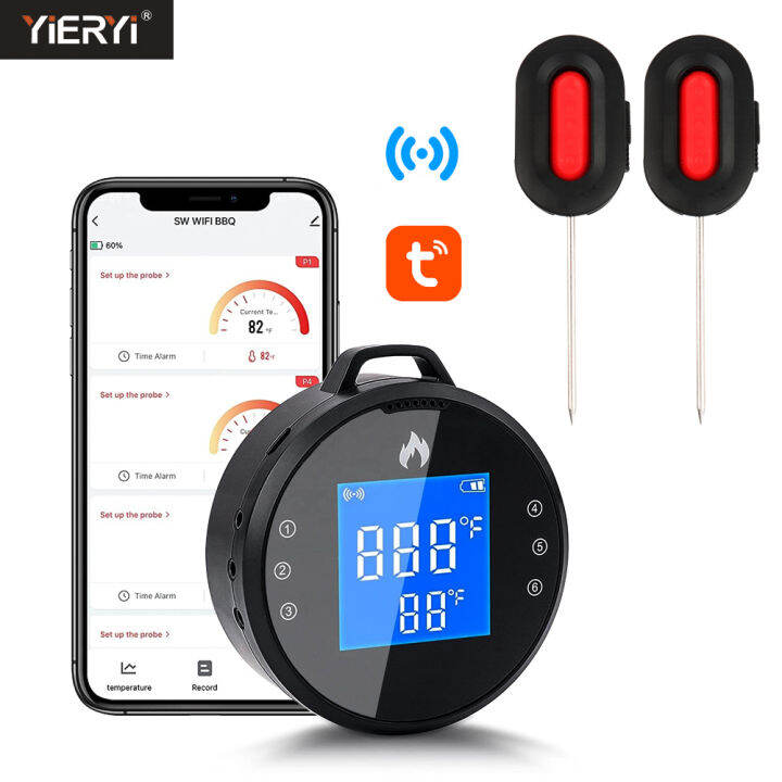 Smart Home Wifi Temperature meter Digital Bluetooth Thermo meter BBQ Cooking Oven Temp tester