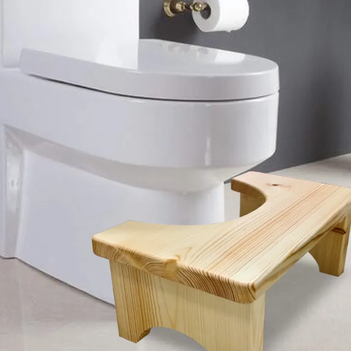 Solid Wood Toilet Stool Squatting Pit Stool Footstool Toilet Commode
