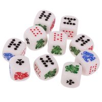 【LZ】 10 pces 12mm seis lados d6 poker dados para jogos de dados do mentiroso do casino do cartão de poker