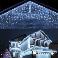 Christmas Decorations For Home Outdoor LED Curtain Icicle String Light Street Garland On The House Winter Christmas decorate