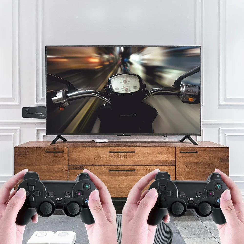 Ready Stock] 32GB 3500 game 64GB 10k game stick 4k game console video game  classic game stick PS1 Wireless Controller | Lazada