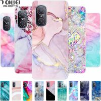 【Shell set]เคสสำหรับ Honor ฝาครอบ X7 CMA-LX2 Marble Soft TPU ซิลิโคนโทรศัพท์ครอบคลุมสำหรับ Huawei Honor X7 2022เคสกันชนใสป้องกัน X 7