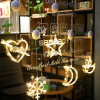 Christmas Lights String Snowflake Santa Claus LED Light Decoration Christmas Tree Ornament Hanging Navidad Decoration 2023