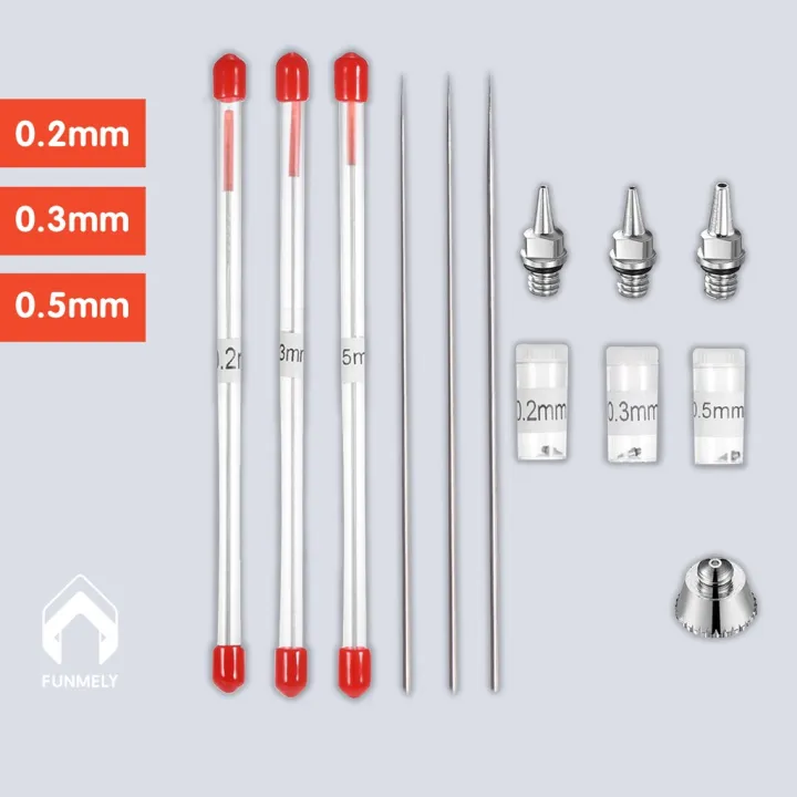 ♣0.2mm0.3mm0.5mm Airbrush Nozzle Needle Cap Replacement for Airbrushes