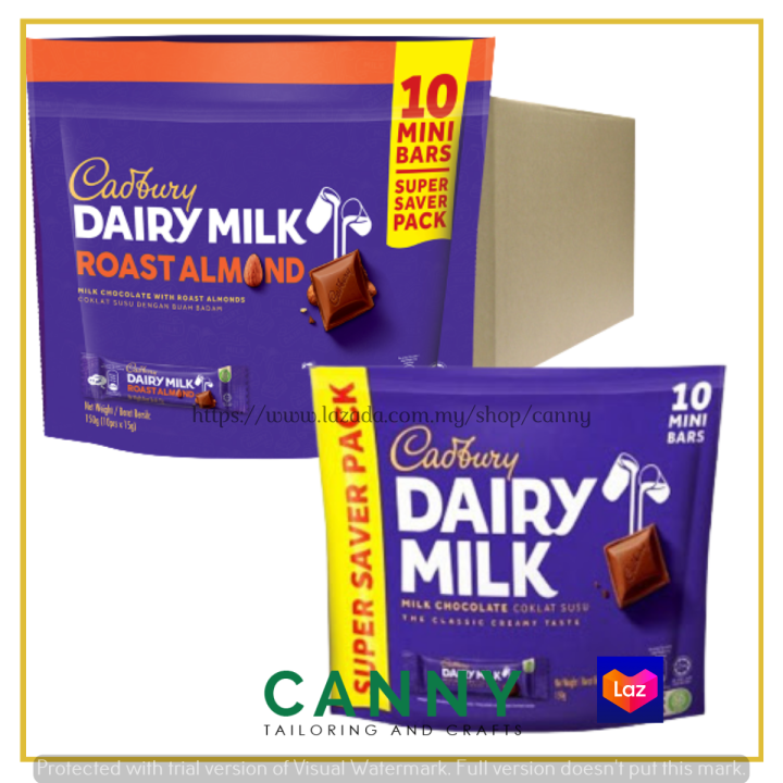 CADBURY DAIRY MILK MINI BAR ORIGINAL / ALMOND (10 MINIBAR) (15 GRAM X 10 MINIBAR) Lazada