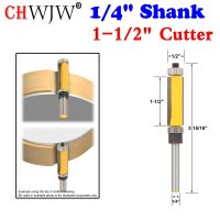 1PC 1/4－Shank Flush Trim Router Bit แบริ่งด้านล่างด้านบน－1-1 / 2－H สําหรับเครื่องมือตัดงานไม้－CHWJW 14982