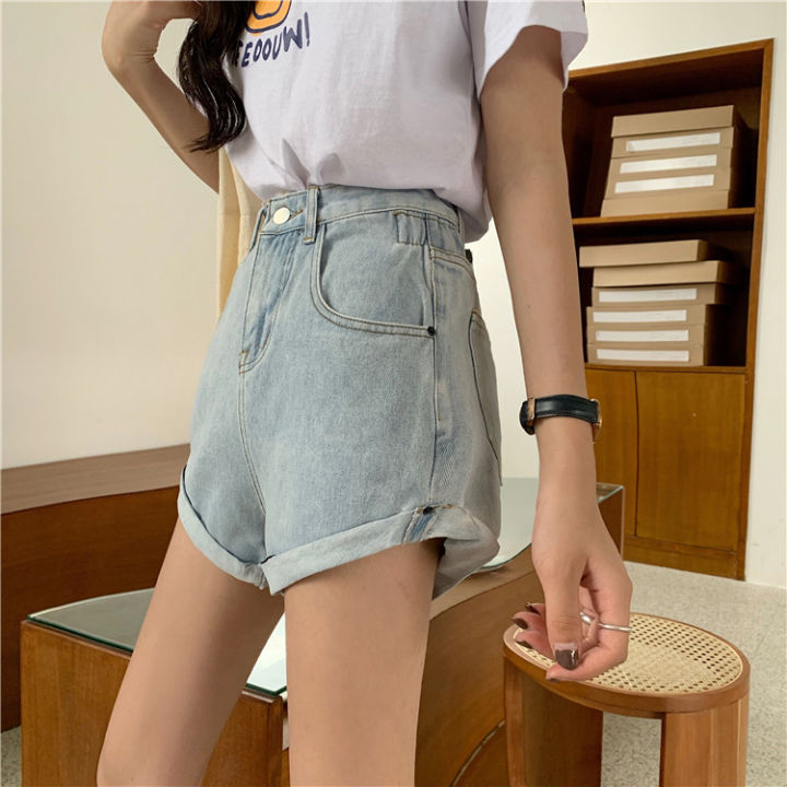 พร้อมส่ง-ล้างสต๊อก-ล้างสต๊อก-short-jeans-338-กางเกงยีนส์ขาสั้นผู้หญิง-เอวสูง-กระดุมหน้า-กางเกงยีนส์แฟชั่น-9-สี-สไตล์เกาหลี-กางเกงยีนส์-ผญ2021