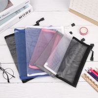 【cw】1PC Colorful Nylon Mesh Zipper Case Transparent Grid Cosmetic Makeup Pouch Handbags Coin Purse Mesh Pen Bag Home Storagehot