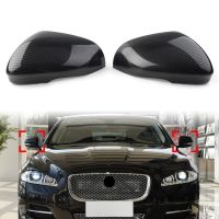 (Premium car)2x คาร์บอนไฟเบอร์ ABS รถด้านหลังดูกระจกฝาครอบสำหรับ Jaguar XF XFR XFR S XE XJ XJR XK XKR XKR S อุปกรณ์จัดแต่งทรงผม