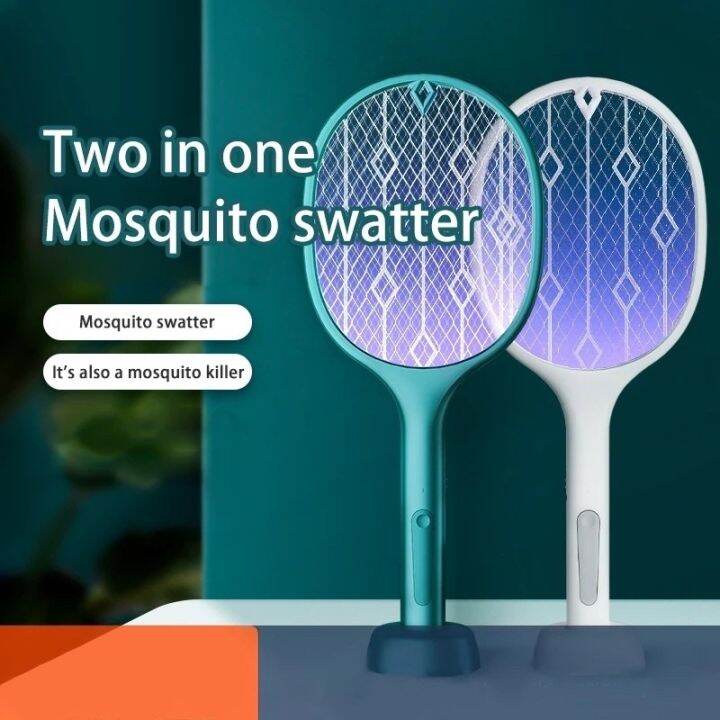 COD 3000V Electric Flies Mosquito Swatter Killer USB Rechargeable LED Lamp Summer Trap Racket A