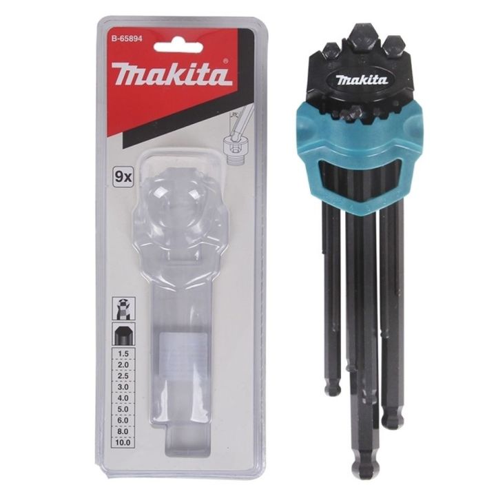 makita-9pcs-allen-wrench-set-special-long-ball-head-inner-hexagonal-combination-lengthened-flat-head-repair-tool