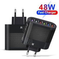 48W USB Charger Fast Charge QC3.0 Wall Charger ศัพท์มือถือ USB Fast Charging Adapter 6พอร์ตสำหรับ Xiaomi Samsung