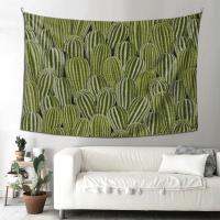 Green Leaf Summer Outdoor Indoor Cactus Green PlantSucculent hanging fabric background wall home wall blanket tapestry bedroom