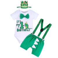 Newborn Baby Boys First Birthday Outfit Baby Cake Smash Romper And Shorts 3pcs Sets Baby Boys Photography Clothing