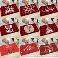 【JH】 red plaid printed floor mat entry door cross-border home bathroom carpet