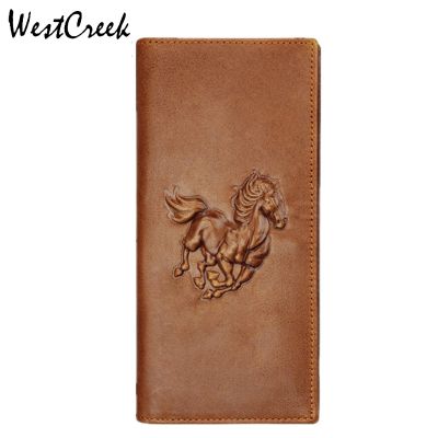 （Layor wallet）กระเป๋าสตางค์ผู้หญิง,ลาย Crazy Horse หนังแท้สีน้ำตาลผู้ชายการออกแบบที่ไม่เหมือนใคร WESTCREEK กระเป๋าสตางค์ยาว39; S พร้อม GMW003สั้น