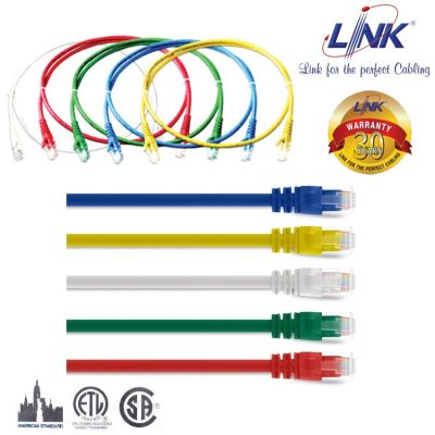 LAN (สายแลนยาว 2M) LINK รุ่น US-5102-X RJ45, CAT6 UTP Cable ยาว 2M. (คละสี X=1ขาว/2แดง/3เขียว/4ฟ้า/5เหลือง) - ประกัน30 ปี