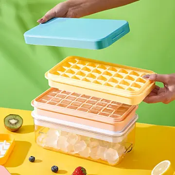 Silicone Ice Tray Large-capacity Ice Cube Mold Household Ice Storage Ice  Box With Lid Refrigerator Ice Cube Artifact - Ice Cream Tools - AliExpress