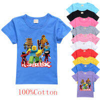 วัยรุ่น Robloxs Tee เสื้อเด็กหญิงบริสุทธิ์สีการ์ตูนผ้าฝ้าย100% คุณภาพสูง T เสื้อฤดูร้อนใหม่ Breathable Basic สไตล์ผ้าฝ้าย Tshirt