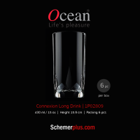 แก้วลองดริงค์ Connexion Long Drink 15 oz. (6 pcs./box) แก้วบาร์คอลเลคชั่นใหม่จาก Ocean Glass