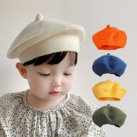 Cute Baby Berets Wool Knitting Beret Hats French Flat Plaid Top Kids Caps Versatile Soft Knitted Autumn Winter Outdoor Warm Hat