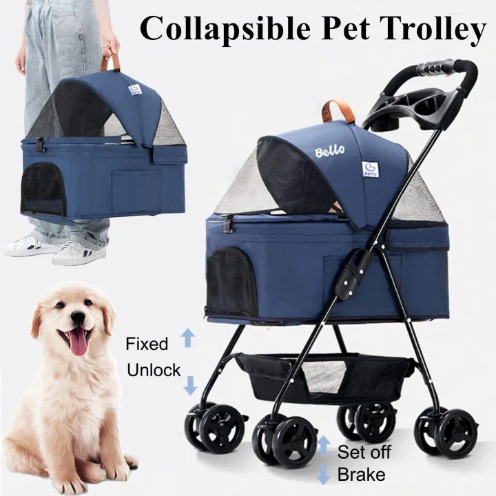 Separation Dog Cart Pet Trolley Available Puggy 4 Wheel Small Cat Separation dog cart pet trolley available puggy 4 wheel small cat