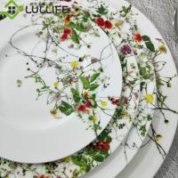 China Bone Porcelain Glaze Flat Steak Dessert Serving Plate Tableware Dinner Set Charge Plate Round Decorative Food Dish