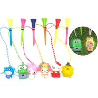 1Pc Golf Glitter Tee Night Sports Bright LED Golf Tee With Cartoon Pattern With Handmade Rope To Prevent Loss Of Golf Tees