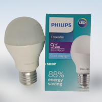 หลอดไฟ ฟิลิปส์ PHILIPS Essential 9 วัตต์  ขััว E27 900 ลูเมน  Cool daylight 6500 เควิน (แสงขาว)