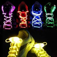 Luminous Shoelaces LED กีฬารองเท้า Laces Glow รองเท้ารอบแฟลช Light Shoelaces ไม่มี Tie ขี้เกียจรองเท้า Laces Party Decor 2PCS-fgludnfmsf