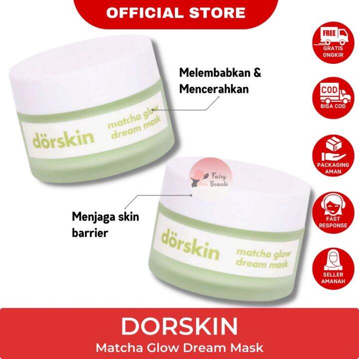 SKINTIFIC Dorskin Moisturizer Matcha Glow Dream Sleeping Mask Brightening Masker Viral 100 BPOM