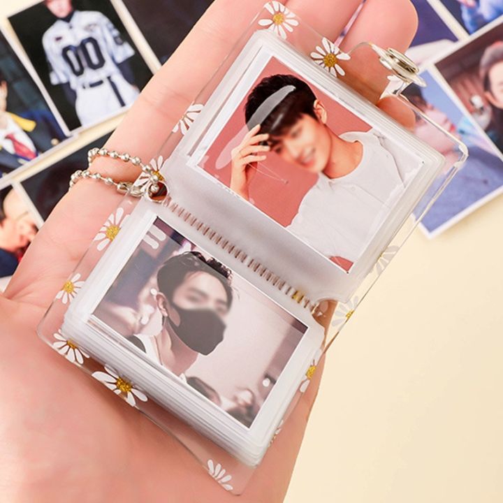 1-2inch-20-pockets-hanging-chain-photo-holder-cute-mini-photo-album-keychain-portable-creative-card-holder-with-keychain