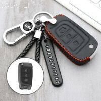 Leather Car Key Case Keychain For Hyundai Solaris 2 Elantra I30 I35 I40 Tucson Kona Azera 2015-2019 Interior Protection Styling