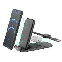 3in1 Magnetic Fast Wireless Charger Stand Station สำหรับ Galaxy S23S22S21 S20 Galaxy43 Active 21 Galaxy Buds