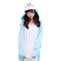 Kigurumi โดราเอมอน Onesies ชุดนอนชุดสัตว์เครื่องแต่งกายชุดนอน U Nisex การ์ตูนคอสเพลย์ตัวละคร Pijamas ชุดนอน