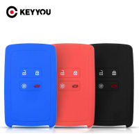 KEYYOU 10Pcs สำหรับ Renault Kadjar Scenic Clio Logan Megane Koleos Sandero การ์ด4ปุ่ม Fob ซิลิโคนรถ Key Case Shell