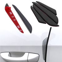 【YF】 4 Pcs Black Carbon Fiber Car Door Edge Guard Strips Scratch Protector Anti-collision Trim Crash Sticker Molding Accessories