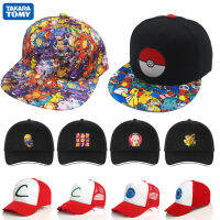 อะนิเมะ Pikachu เบสบอลหมวกปรับการ์ตูนตัวเลข Ash Ketchum Pokeball Eevee หมวก Hip Hop กีฬา Visor หมวกสำหรับของเล่นเด็กของขวัญ