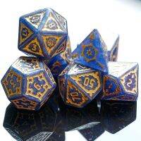 【✆】 7ชิ้น25มิลลิเมตรยักษ์ DND ลูกเต๋า,Polyhedral ชุดลูกเต๋าพร้อมกล่องไม้,D &amp; D ลูกเต๋าสำหรับดันเจี้ยนและมังกร P Ofinder MTG (สีฟ้า)