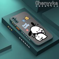 Chenyyka เคสโทรศัพท์ปลอกสำหรับ Samsung กาแล็คซี่ A11ลายการ์ตูนน่ารัก Pochacco แฟชั่นดีไซน์ใหม่ฝ้าขอบเปลือกแข็งเคสซิลิโคนนิ่มเคสป้องกันทนแรงกระแทกเลนส์กล้องถ่ายรูปคลุมทั้งหมด